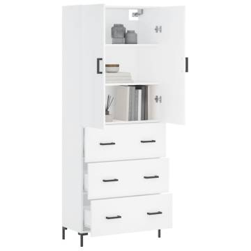 Stylish Highboard White 69.5x34x180 cm - HipoMarket