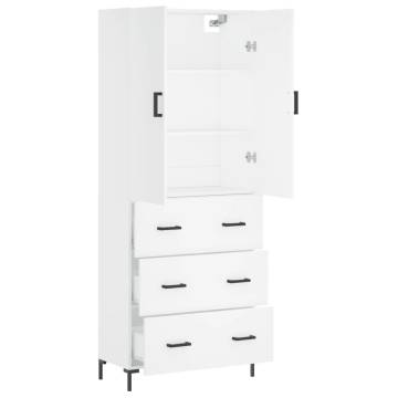 Stylish Highboard White 69.5x34x180 cm - HipoMarket