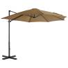 Cantilever Umbrella with Aluminium Pole Taupe 300 cm Colour taupe Size 300 x 238 cm Quantity in Package 1 