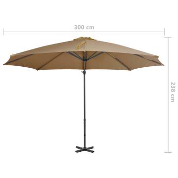 Cantilever Umbrella with Aluminium Pole Taupe 300 cm | HipoMarket