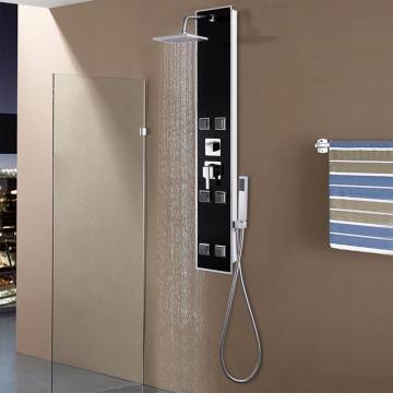 Stylish Black Shower Panel Unit | 18x42.1x120 cm