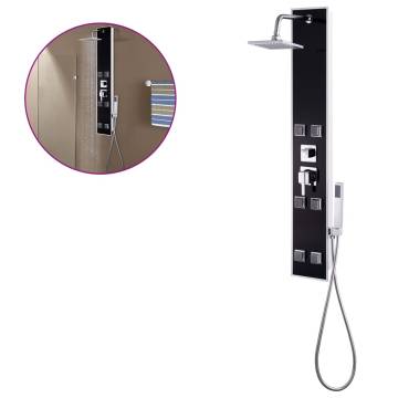 Stylish Black Shower Panel Unit | 18x42.1x120 cm