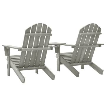 Garden Adirondack Chair - Solid Fir Wood Grey | Hipo Market