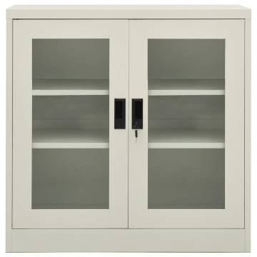 Light Grey Office Cabinet 90x40x90 cm - Durable Steel Design