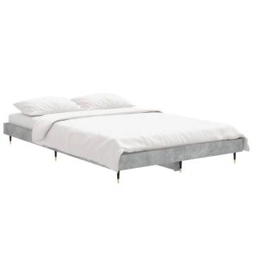 Bed Frame Concrete Grey 120x190 cm - Small Double for Comfort