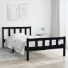 Bed Frame Black Solid Wood 100x200 cm Colour black Size 100 x 200 cm 