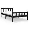 Black Solid Wood Bed Frame 100x200 cm - Classic Design