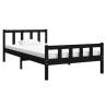 Black Solid Wood Bed Frame 100x200 cm - Classic Design