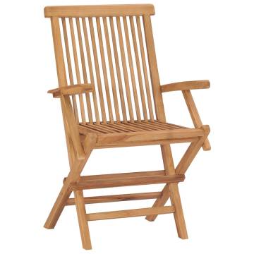 Folding Garden Chairs 8 pcs Solid Teak Wood | Hipomarket