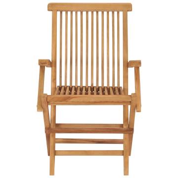 Folding Garden Chairs 8 pcs Solid Teak Wood | Hipomarket