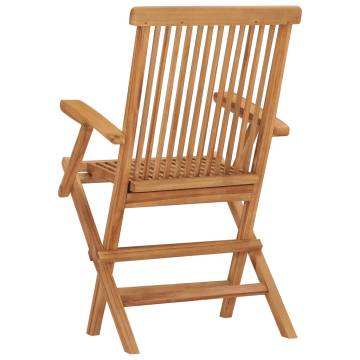 Folding Garden Chairs 8 pcs Solid Teak Wood | Hipomarket