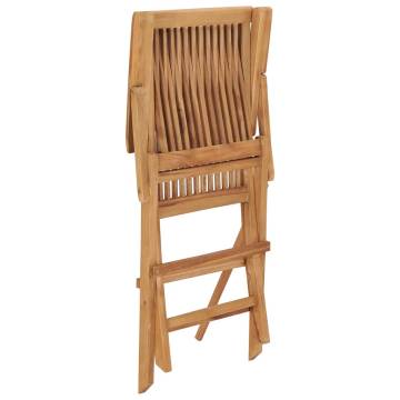 Folding Garden Chairs 8 pcs Solid Teak Wood | Hipomarket