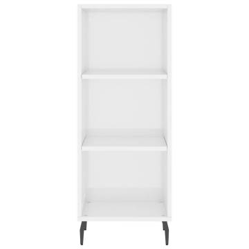 Stylish Highboard High Gloss White - 34.5x34x180 cm