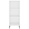 Stylish Highboard High Gloss White - 34.5x34x180 cm