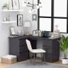 Corner Desk High Gloss Grey - Stylish & Functional Workstation