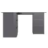 Corner Desk High Gloss Grey - Stylish & Functional Workstation