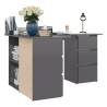 Corner Desk High Gloss Grey - Stylish & Functional Workstation