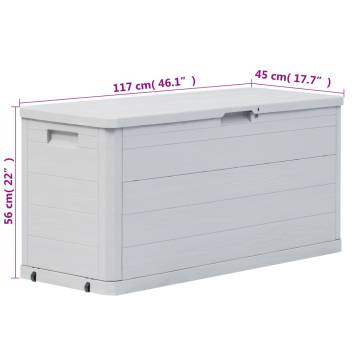 Garden Storage Box 280L - Light Grey | Hipomarket UK