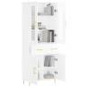 Stylish Highboard High Gloss White - 69.5x34x180 cm