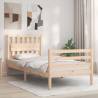 Bed Frame with Headboard Single Solid Wood Colour natural Size 90 x 190 cm 