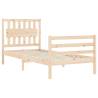 Solid Wood Single Bed Frame with Headboard | HipoMarket