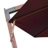 Bordeaux Red Hanging Parasol - 3.5x2.9m Solid Fir Wood