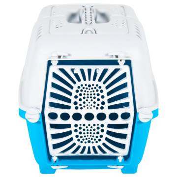 Durable White & Blue Pet Carrier - 55x36x36 cm | HipoMarket