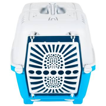 Durable White & Blue Pet Carrier - 55x36x36 cm | HipoMarket