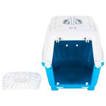 Durable White & Blue Pet Carrier - 55x36x36 cm | HipoMarket