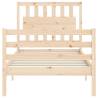 Solid Wood Single Bed Frame with Headboard | HipoMarket