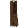 Elegant Highboard Brown Oak - 34.5x34x180 cm | Hipo Market