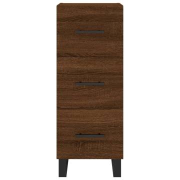 Elegant Highboard Brown Oak - 34.5x34x180 cm | Hipo Market