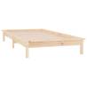 LED Bed Frame 100x200 cm | Solid Wood with RGB Lights