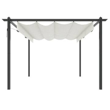 Garden Gazebo with Retractable Roof 4x3 m - Cream