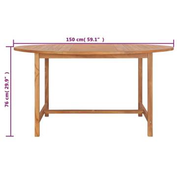 Garden Table 150x76 cm Solid Teak Wood | Hipomarket