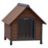 @Pet Dog House with Plastic Flaps - Rustique Brown (88x78x80 cm)