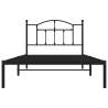 Elegant Metal Bed Frame with Headboard - Black 100x200 cm