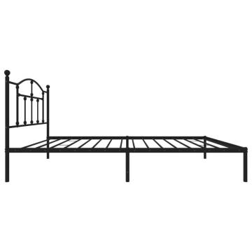 Elegant Metal Bed Frame with Headboard - Black 100x200 cm