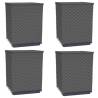 Black Planters Set of 4 - 30x30x37 cm Polypropylene