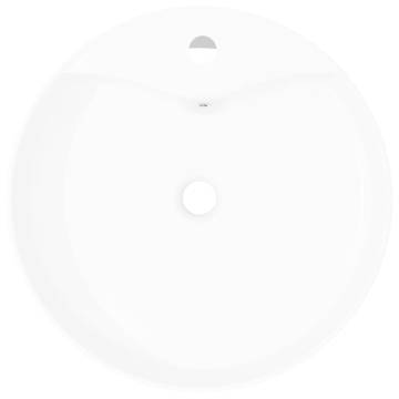 Elegant Round Ceramic Bathroom Sink Basin - White & Stylish