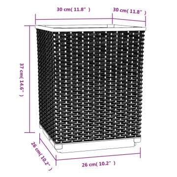 Black Planters Set of 4 - 30x30x37 cm Polypropylene