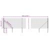 Wire Mesh Fence with Spike Anchors - Anthracite 1x25m