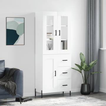 Stylish Highboard White 69.5x34x180 cm - Durable Design