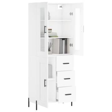 Stylish Highboard White 69.5x34x180 cm - Durable Design