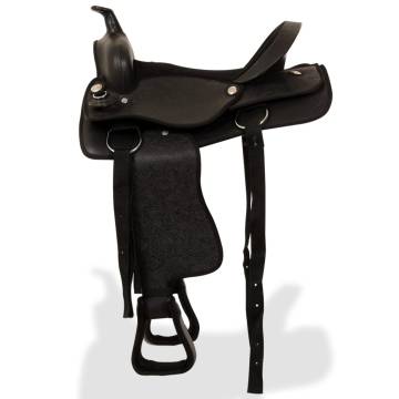 Real Leather Western Saddle Set - 17" Black | HiPO Market