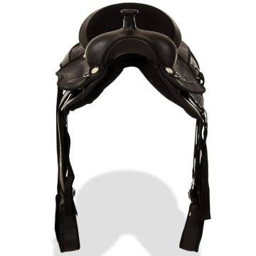 Real Leather Western Saddle Set - 17" Black | HiPO Market