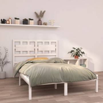 White Solid Wood Bed Frame 140x190 cm | HipoMarket