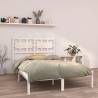 Bed Frame White Solid Wood 140x190 cm Colour white Size 140 x 190 cm 