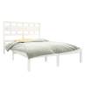 White Solid Wood Bed Frame 140x190 cm | HipoMarket