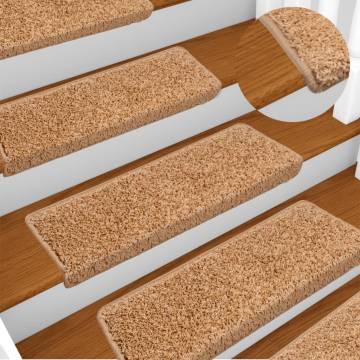 Beige Carpet Stair Treads - Set of 15 | Hipomarket UK